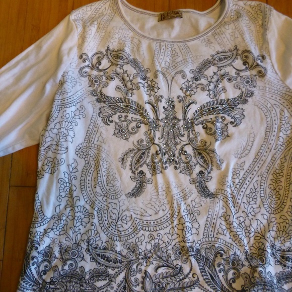 BLUE CANYON BLING BUTTERFLY LS TOP BLOUSE … - Picture 3 of 5